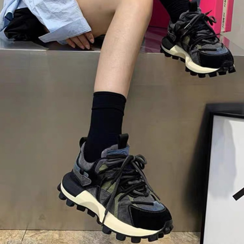 Μικτά χρώματα Lace Up Γυναικεία παπούτσια Vulcanize Γυναικεία παπούτσια σε έκπτωση 2023 Υψηλής ποιότητας Φθινοπωρινά αθλητικά παπούτσια με στρογγυλή κεφαλή πλατφόρμα Zapatos