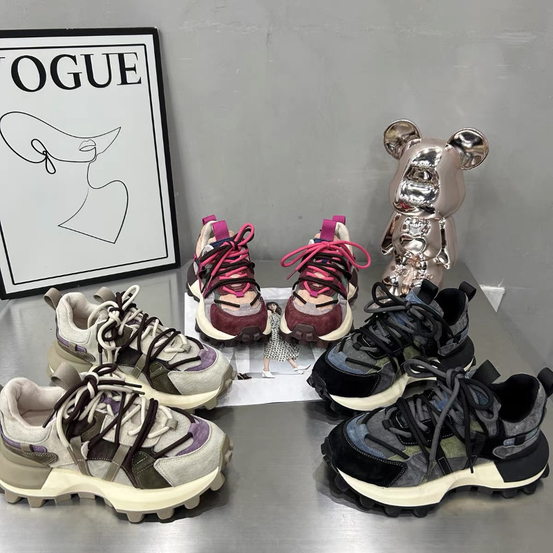 Μικτά χρώματα Lace Up Γυναικεία παπούτσια Vulcanize Γυναικεία παπούτσια σε έκπτωση 2023 Υψηλής ποιότητας Φθινοπωρινά αθλητικά παπούτσια με στρογγυλή κεφαλή πλατφόρμα Zapatos