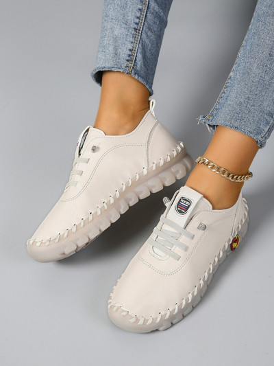 Tenisice Ženske cipele Kožne mokasine Ženske cipele Udobne natikače Konac za ručno šivanje Mama Cipele Zapatillas De Mujer