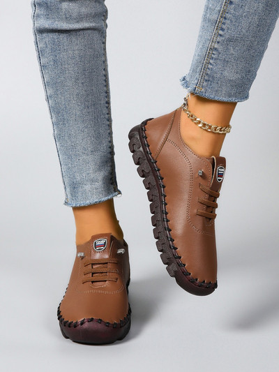 Tenisice Ženske cipele Kožne mokasine Ženske cipele Udobne natikače Konac za ručno šivanje Mama Cipele Zapatillas De Mujer