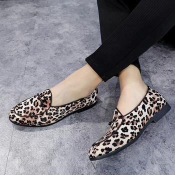 Ανδρικά παπούτσια Casual Ανδρικά Μόδα Leopard Bowknot Party Wedding Flats Ανδρικά ελαφριά άνετα Loafers οδήγησης Μοκασίνια Μεγέθη 37-48