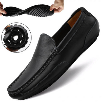 Кожени мъжки обувки Луксозни модерни ежедневни официални мокасини Мъжки мокасини Италиански черни мъжки обувки за шофиране Маратонки Голям размер