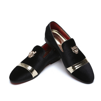 Πολυτελή χρυσά μεταλλικά διακοσμητικά παπούτσια Κομψά μοκασίνια Ανδρικά παπούτσια casual loafer Plus Size Flat Party Club φόρεμα ST359