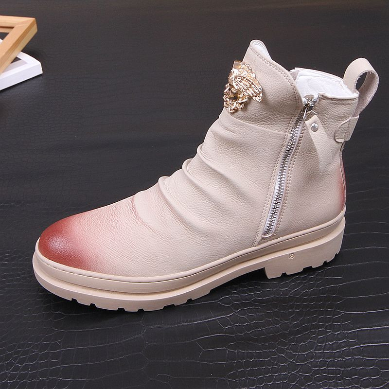 Nove muške čizme tide muške visoke rekreacijske kožne cipele sa šiljatim vrhom bijele muške čizme A5