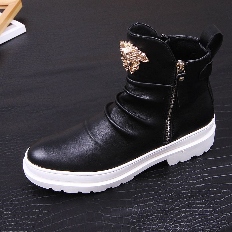 Nove muške čizme tide muške visoke rekreacijske kožne cipele sa šiljatim vrhom bijele muške čizme A5