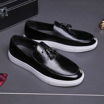 Παπούτσια ιταλικής φούντας Ανδρικά παπούτσια Επώνυμα Luxury Loafers Μαύρα βρετανικά παπούτσια για πάρτι με χαμηλό τακούνι πλατφόρμα μοκασίνι για άνδρες