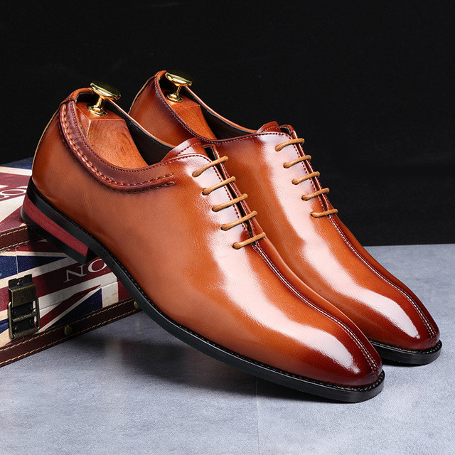Pantofi de rochie Bărbați din piele Oxford Lac Pantofi de rochie pentru bărbați Pantofi de afaceri pentru bărbați din piele Oxford Pantofi De Hombre De Vestir Formal