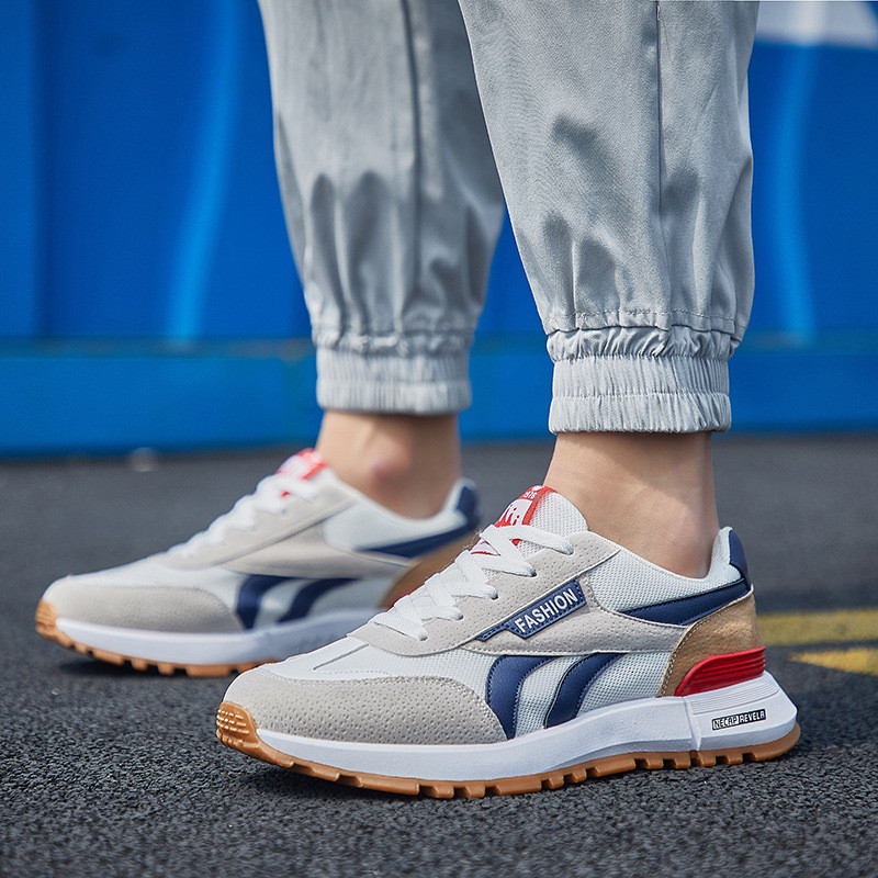 Nove ženske ležerne sportske cipele za djevojčice iz 2023., ulične, mrežaste, patchwork pruge, udobne tenisice, sve sezone, tenisice, bijele 44