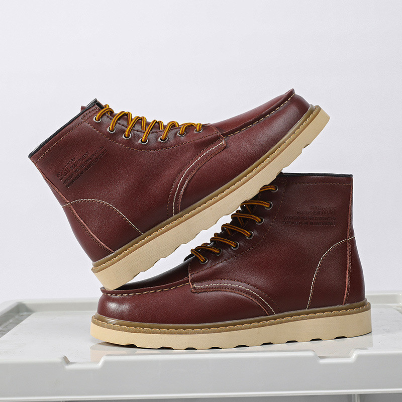 Κίτρινα δερμάτινα Chelsea Ankle Boots Ανδρικά παπούτσια με δωρεάν αποστολή Χειμερινές μπότες ανδρικές μπότες Chelsea Lace Up Δερμάτινες μπότες ανδρικές