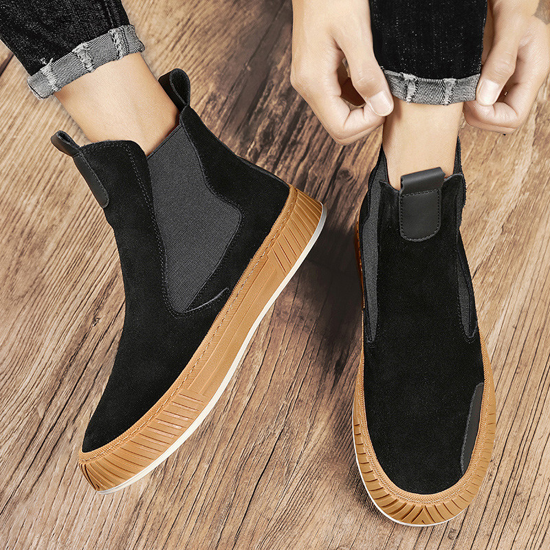 Nauji Vyriški žieminiai šilti pliušiniai sniego batai lauke Oksfordo sportbačiai Vyriški zomšiniai Chelsea avalynė Punk Stilius Kasdieniai Butai Botas