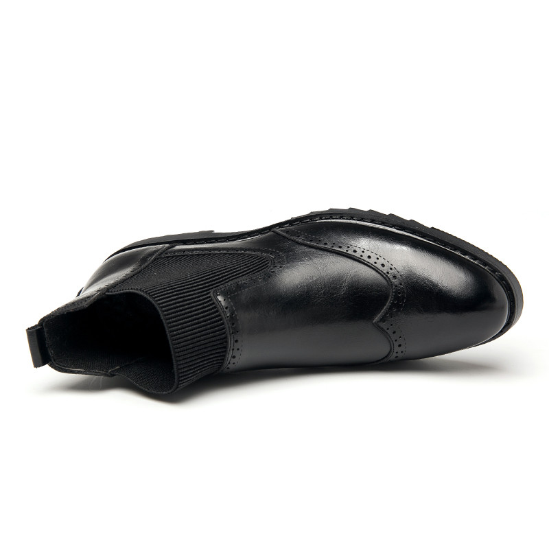 Cizme chelsea pentru bărbați Cizme impermeabile cu slip-on Cizme de modă Brogue pentru bărbați Pantofi din piele din microfibră Zapatillas Hombre Dimensiunea 38-44