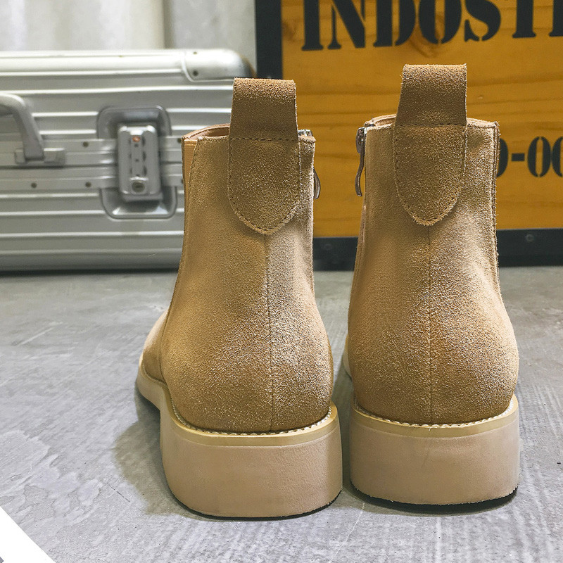 Gamintojas Yomior Natūralios karvės odos rudeniniai žieminiai vyriški batai Vintažiniai laisvalaikio smailūs pirštai, sniego šilti Chelsea batai, kulkšnies batai