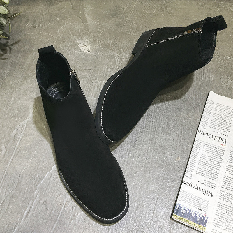 Gamintojas Yomior Natūralios karvės odos rudeniniai žieminiai vyriški batai Vintažiniai laisvalaikio smailūs pirštai, sniego šilti Chelsea batai, kulkšnies batai