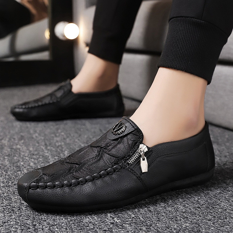 Δερμάτινα ανδρικά παπούτσια Casual Loafers Ελαφριά αναπνεύσιμα ανδρικά φλατ Επώνυμα ανδρικά loafers slip-on μαλακά μοκασίνια παπούτσια οδήγησης Καλοκαίρι