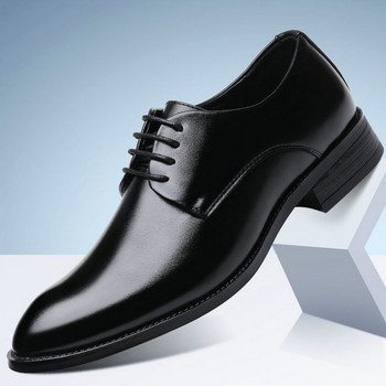 Мъжки обувки за рокля Луксозни модни мъжки официални кожени обувки с остри пръсти Сватбени обувки Мъжки бизнес ежедневни обувки Оксфорд D12-25