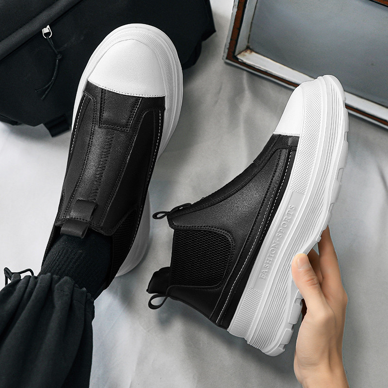 Ανδρικά φθινοπωρινά casual αθλητικά παπούτσια χοντροκομμένα, μποτάκια Chelsea στον αστράγαλο, ψηλοτάπητα, ανδρικά αθλητικά παπούτσια 39-44