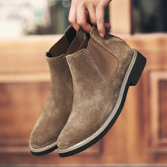 Cizme chelsea pentru bărbați Cizme la gleznă Cizme pentru motocicletă pentru bărbați, marcă masculină, din piele, inverno masculino H85