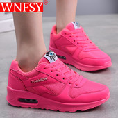 Wnfsy Ženske tenisice s platformom Platforma na vezanje Lagane prozračne modne vulkanizirane ravne cipele velike veličine Zapatillas Mujer