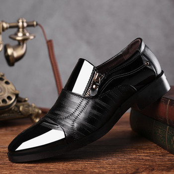 италиански обувки за мъже, кафяви лачени мъжки обувки, бизнес обувки мъжки официални schoenen heren zapatos oxford ho 69