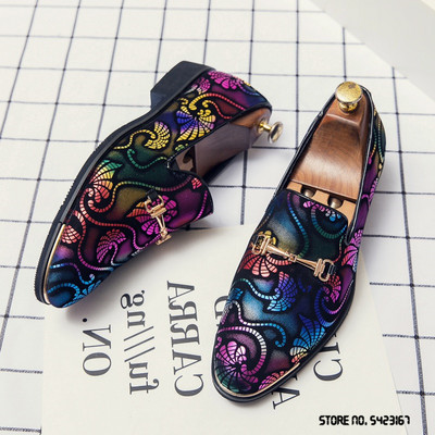 Νέα ανδρικά δερμάτινα παπούτσια για ανδρικά πολυτελή βρετανικά χρυσά μπλε εθνικά παπούτσια Oxfords Classic Gentleman Wedding Prom