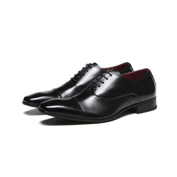 Нови мъжки официални обувки, кожени бизнес ежедневни обувки, висококачествени мъжки рокли, офис луксозни обувки, мъжки дишащи оксфордки размер 39-46