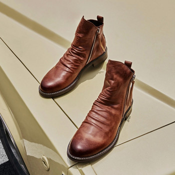 Ανδρικές μπότες Pu 2023 Fashion Chelsea Boots Ανδρικές άνετες μπότες με ψηλό φερμουάρ Αντιολισθητικές επίπεδες μπότες Ανδρικές μπότες Μπότες Cowboy