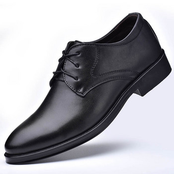 Mazefeng Мъжки обувки за рокля Мъжки официални обувки Кожени обувки с остри пръсти Модни сватбени обувки за младоженеца Мъжки обувки Оксфорд Рокля Плюс размер 38-45
