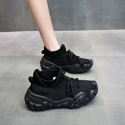 Încălțăminte vulcanizată pentru femei, cu șireturi de primăvară și toamnă, pantofi sport la modă, respirabili, pantofi de tenis pentru femei, tălpi groase anti-alunecare