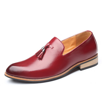 Мъжки ежедневни плоски обувки от PU кожа Водоустойчиви противоплъзгащи се класически бизнес обувки за свободното време Ежедневни 38-47 големи мъжки мокасини