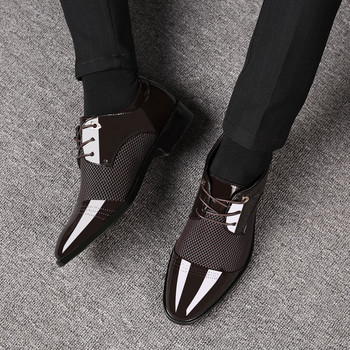 Бизнес мъжки обувки с остри пръсти с връзки Елегантни ежедневни парти сватбени обувки Мъжки Chaussure Homme De Luxe Italienne