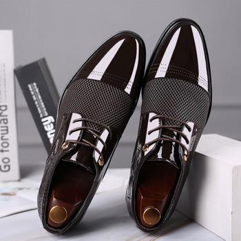 Бизнес мъжки обувки с остри пръсти с връзки Елегантни ежедневни парти сватбени обувки Мъжки Chaussure Homme De Luxe Italienne