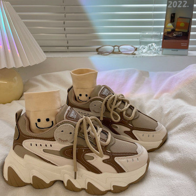 Sezonul de primăvară și toamnă 2023 în pantofi sport de nișă la modă, studenți drăguți și respirabili, pantofi casual pentru tată, pantofi cu talpă groasă