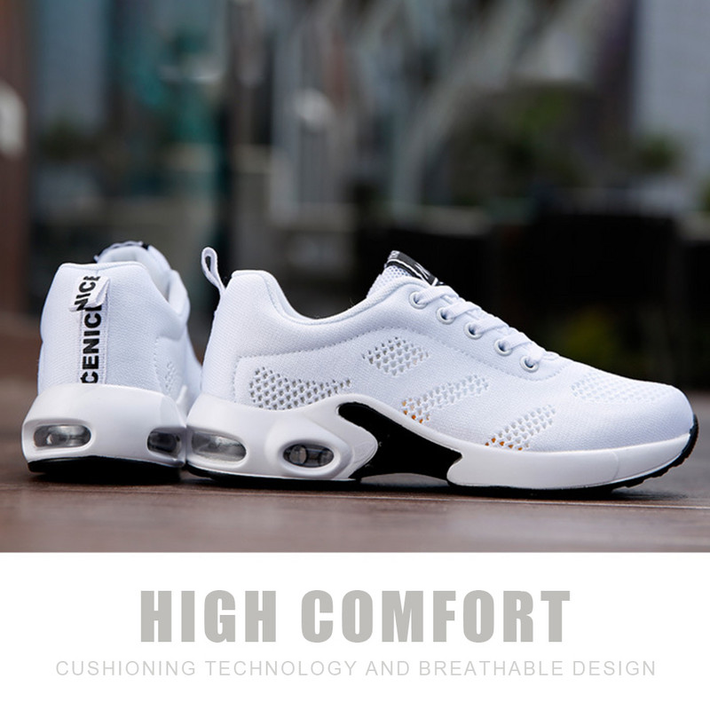 Γυναικεία Αθλητικά Παπούτσια 2023 Λευκά αναπνεύσιμα, casual fashion αθλητικά παπούτσια με αναπνεύσιμο μαξιλάρι αέρα για τρέξιμο Zapatillas Mujer