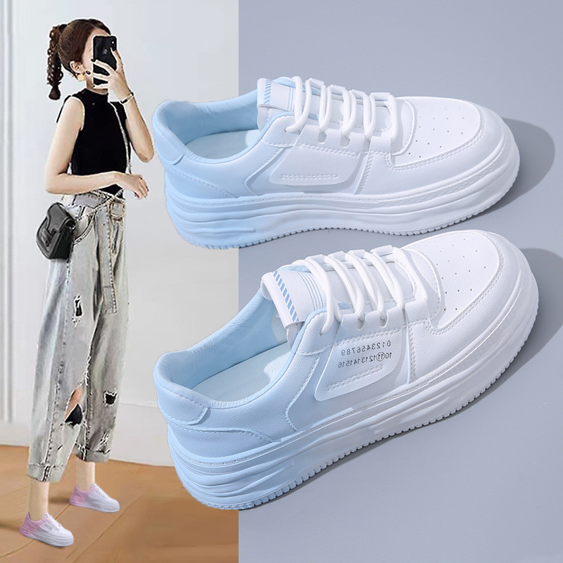 Toamnă Noua modă Versiune coreeană de pantofi albi mici pentru femeie Crește pantofi ocazionali Studenți Rețea respirabilă Pantofi roșii