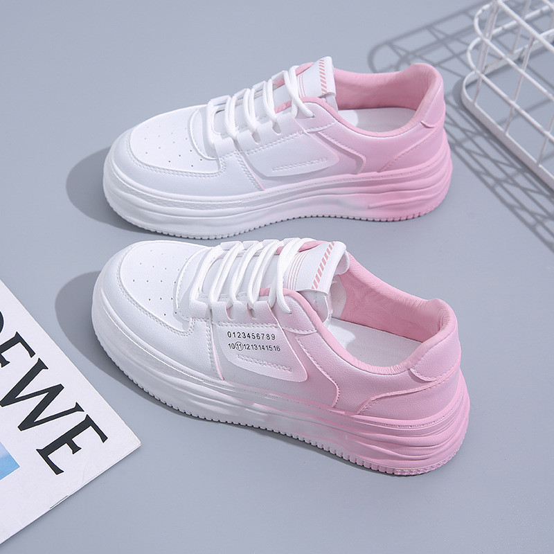 Toamnă Noua modă Versiune coreeană de pantofi albi mici pentru femeie Crește pantofi ocazionali Studenți Rețea respirabilă Pantofi roșii