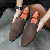 Noua rochie de mireasa Pantofi din piele intoarsa din piele lacuita Barbati Negru Maro Mocasini de conducere Baloul de absolvire Petrecere de revenire la casa Oxfords Incaltaminte Pantofi