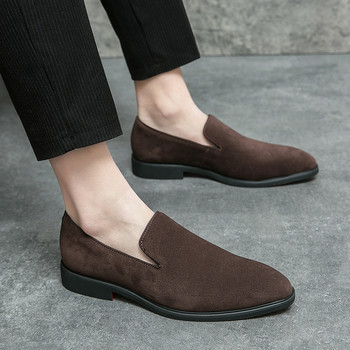 Νέο νυφικό Suede λουστρίνι ανδρικά παπούτσια Μαύρα καφέ Driving Loafers Prom Homecoming Party Oxfords Footwear Zapatos