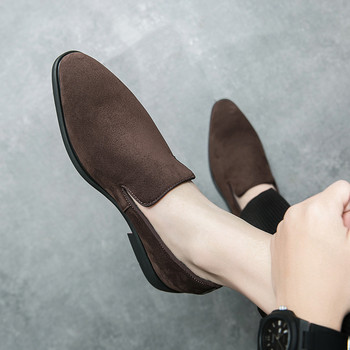 Νέο νυφικό Suede λουστρίνι ανδρικά παπούτσια Μαύρα καφέ Driving Loafers Prom Homecoming Party Oxfords Footwear Zapatos