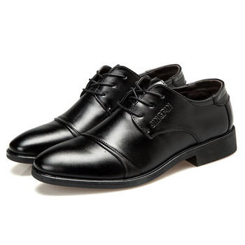 Нови бизнес обувки за мъже Fsahion дишащи обувки за рокли Мъжки обувки от PU кожа Мъжки офис сватбени плоски обувки Erkek Ayakkabı