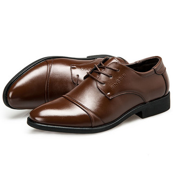 Нови бизнес обувки за мъже Fsahion дишащи обувки за рокли Мъжки обувки от PU кожа Мъжки офис сватбени плоски обувки Erkek Ayakkabı