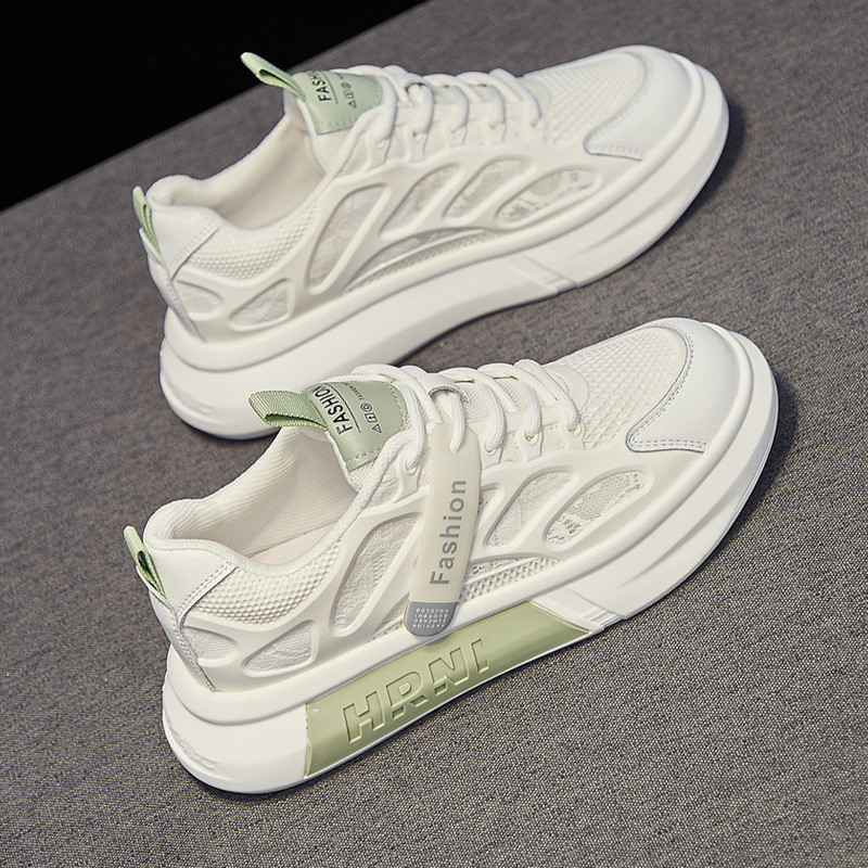 Pantofi albi mici din plasă Pantofi de damă, vara 2023, versatilă, cu ochiuri, respirabile, pantofi sport cu plasă, pantofi din plasă