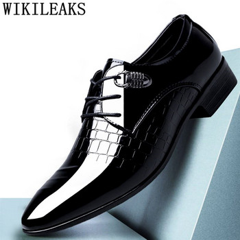 Дизайнерска марка Crocodile Shoes Мъжки рокли обувки Мъжки сватбени официални обувки Мъжки Calzado Hombre Heren Schoenen Zapatos Oxford Hombre