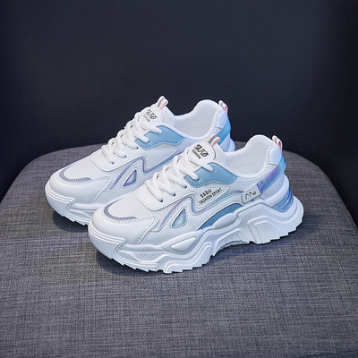 Pantofi de damă 2022, de primăvară, de lux, cu plasă, pantofi sport respirabili, albi, pantofi vulcanizati pentru alergare cu platformă