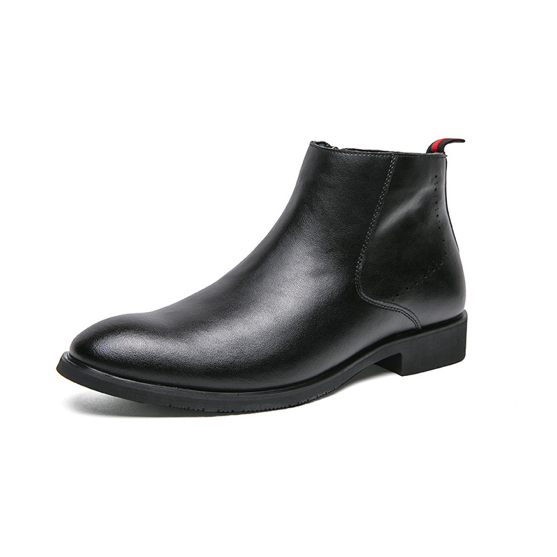 Zimske čizme Muške crne klasične čizme s patentnim zatvaračem Chelsea čizme Gležnjače Na špic Niska peta Debeli potplat Poslovne čizme Vel. 37-45 novo
