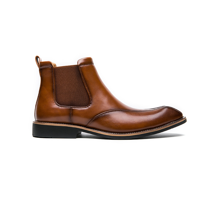Chelsea Boots For Man Brown Slip on Vintage Winter Boots Ankle κοντά δερμάτινα επαγγελματικά παπούτσια