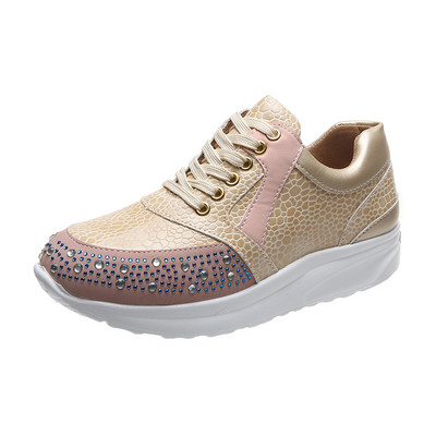 Pantofi pentru femei 2020, la modă, cu imprimeu de șarpe, pantofi casual pentru femei, pantofi sport pentru exterior, cu platformă de cristal strălucitor, pantofi vulcanizați pentru femei