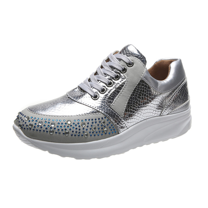 Ženske tenisice 2020., modne cipele sa zmijskim printom, ležerne cipele, ženske sportske cipele na otvorenom, sjajna kristalna platforma, ženske vulkanizirane cipele