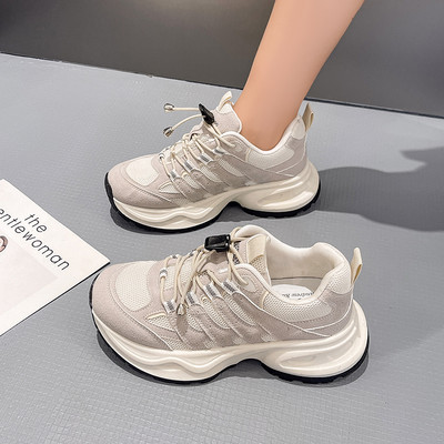 Νέα Γυναικεία Αθλητικά Παπούτσια Διχτυωτό Διχτυωτό Αναπνεύσιμο Casual Παπούτσια Γυναικεία παπούτσια για τρέξιμο Γυναικεία αθλητικά παπούτσια Συνονθύλευμα Χρώμα σταυρωτά παπούτσια με κορδόνια