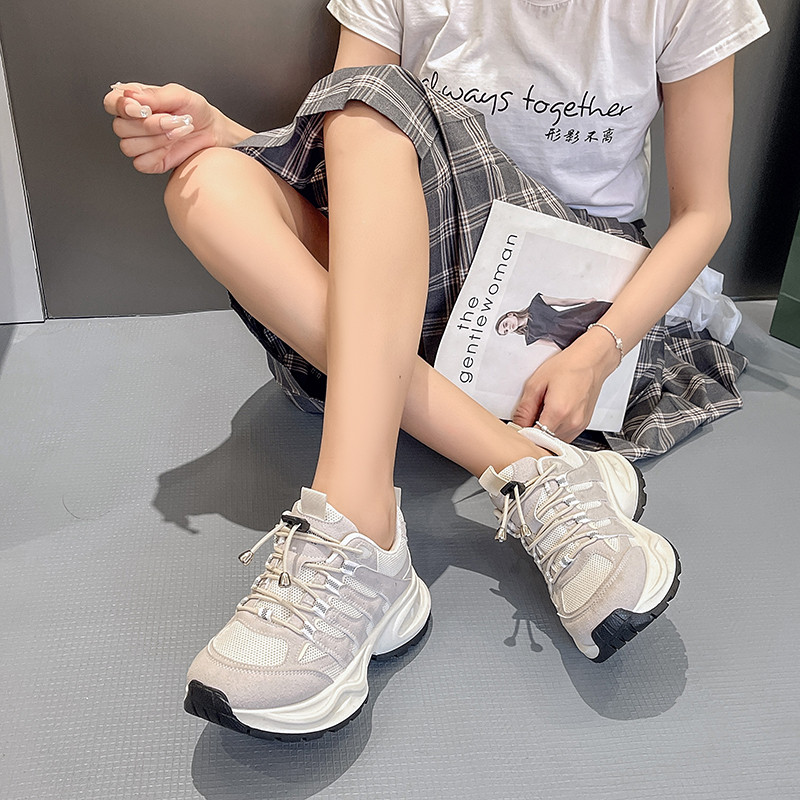 Νέα Γυναικεία Αθλητικά Παπούτσια Διχτυωτό Διχτυωτό Αναπνεύσιμο Casual Παπούτσια Γυναικεία παπούτσια για τρέξιμο Γυναικεία αθλητικά παπούτσια Συνονθύλευμα Χρώμα σταυρωτά παπούτσια με κορδόνια