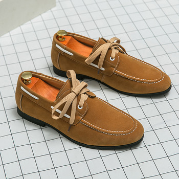 Δερμάτινα σουέτ Ανδρικά Loafers Lace Up Casual Παπούτσια Ανδρικά Μοκασίνια Plus Size 38-48